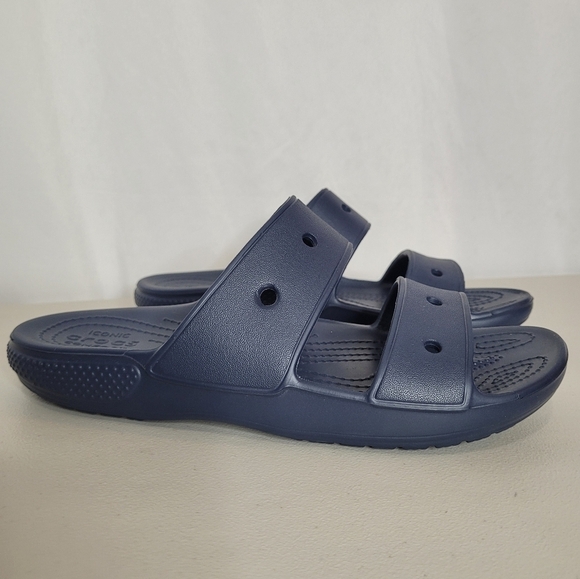 Crocs Classic Two-Strap Sandal Navy Blue Slip-on Shoe - W8 / M6 (Unisex) - Picture 1 of 11
